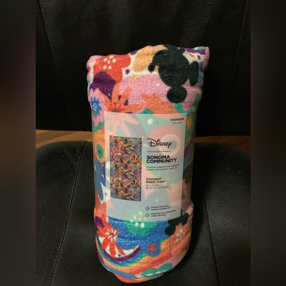 BNWT Kohl’s Sonoma Community Disney PRIDE Oversized Beach Towel